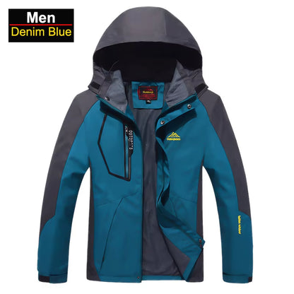 Men'S Waterproof Hiking Jacket Large Size Windproof Windbreaker Camping Hunting Running Trekking Fishing Fleece Coat Men