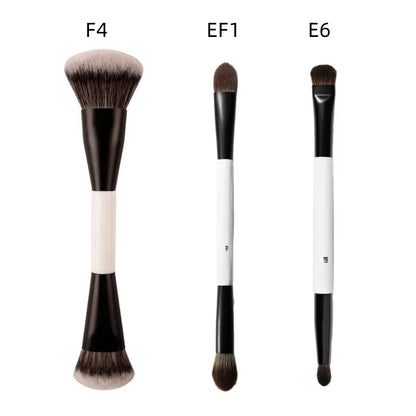 F4 Dual-Ended Foundation Face Brush Double-Ended Powder Blush Contour and Eyeshadow Concealer Makeup Brushes