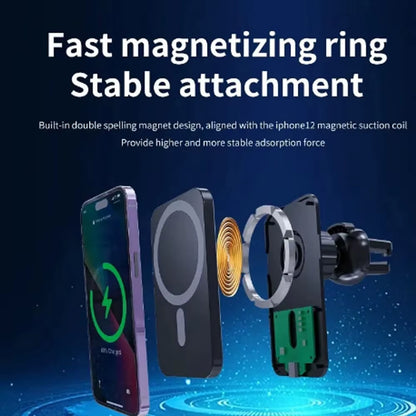 High-Speed Magnetic Car Charger, Phone Car Holder,100W Wireless Fast Charging with Adjustable Phone Bracket,Vent Installation