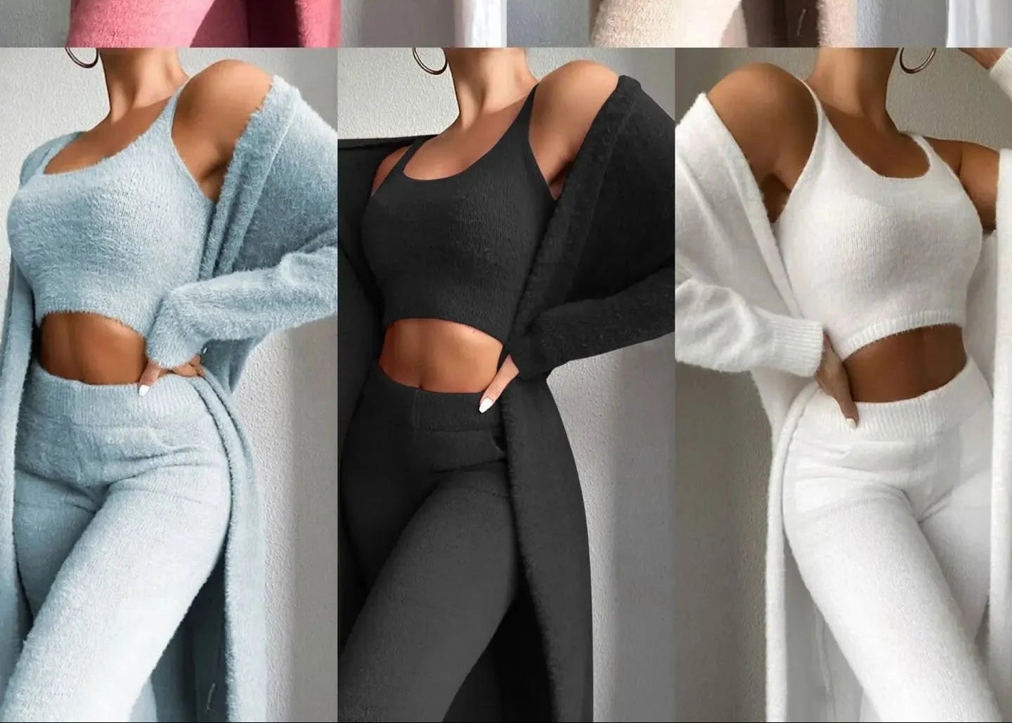 3-Piece Fuzzy Fleece Loungewear Set