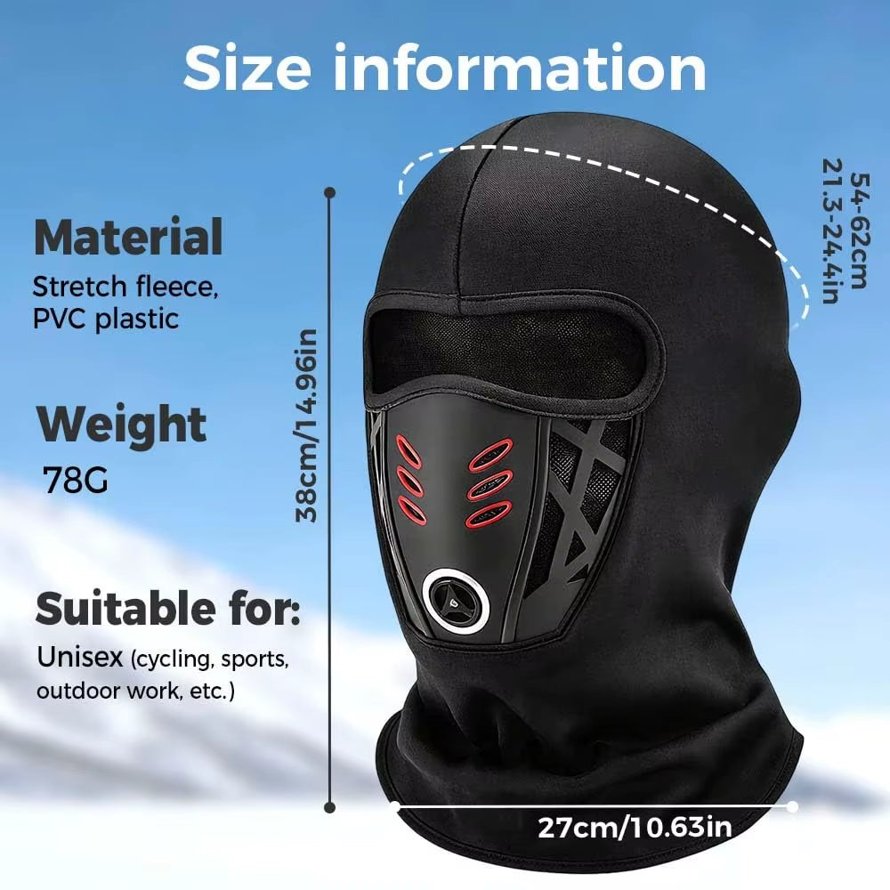 Rider Warm Winter Face Mask Anti-Haze Windproof Balaclava Full Face Mask Black Cool Design Ski Face Mask Hat Unisex Outdoor