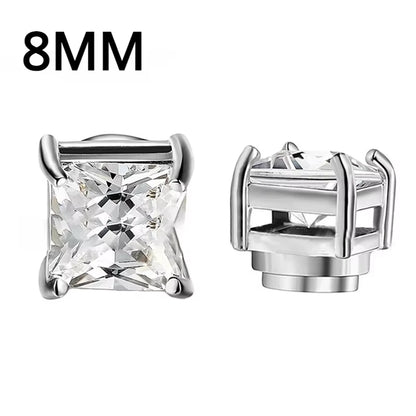 1Pairs Crystal Strong Magnetic Ear Stud Clip Earrings for Men and Women Punk round Zircon Magnet Earrings Non Piercing Jewelry