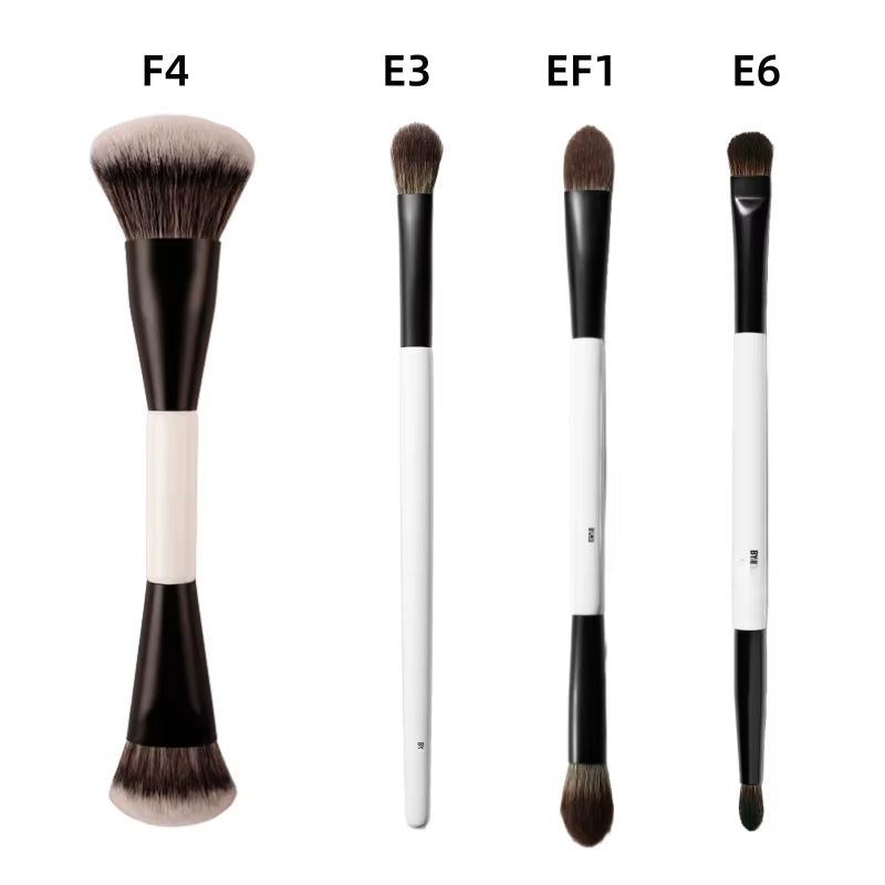 F4 Dual-Ended Foundation Face Brush Double-Ended Powder Blush Contour and Eyeshadow Concealer Makeup Brushes