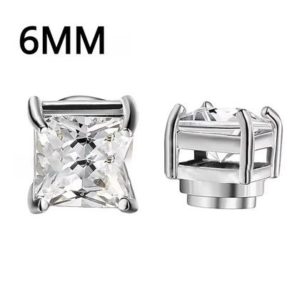 1Pairs Crystal Strong Magnetic Ear Stud Clip Earrings for Men and Women Punk round Zircon Magnet Earrings Non Piercing Jewelry