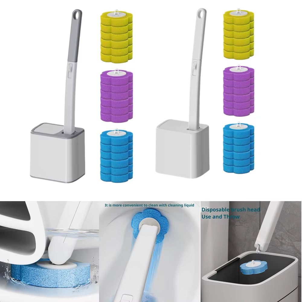 Toilet Brush Disposable Replacement Head Cleaning Kit Toilet Bowl Brush Long Handle Home Wc Accessories Tool