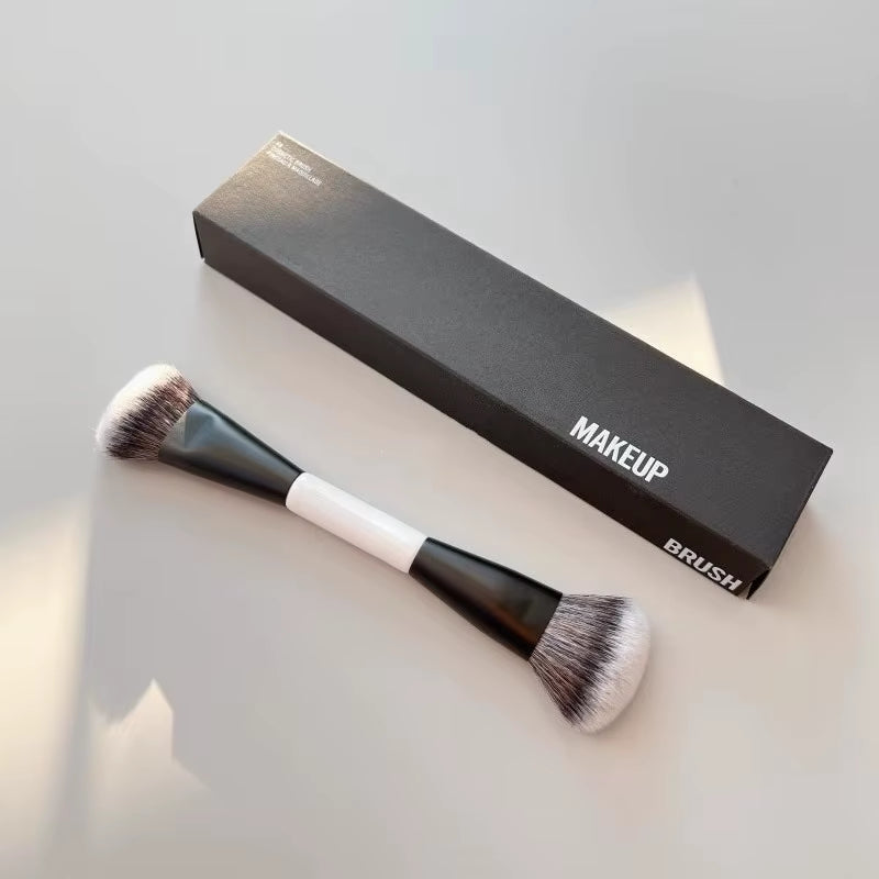 F4 Dual-Ended Foundation Face Brush Double-Ended Powder Blush Contour and Eyeshadow Concealer Makeup Brushes