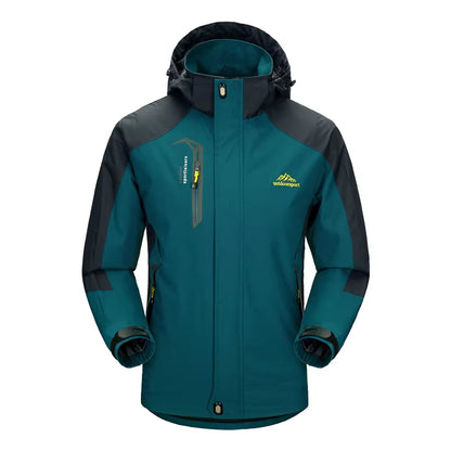 Men'S Waterproof Hiking Jacket Large Size Windproof Windbreaker Camping Hunting Running Trekking Fishing Fleece Coat Men