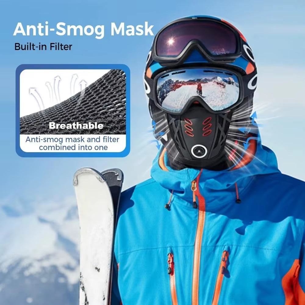 Rider Warm Winter Face Mask Anti-Haze Windproof Balaclava Full Face Mask Black Cool Design Ski Face Mask Hat Unisex Outdoor