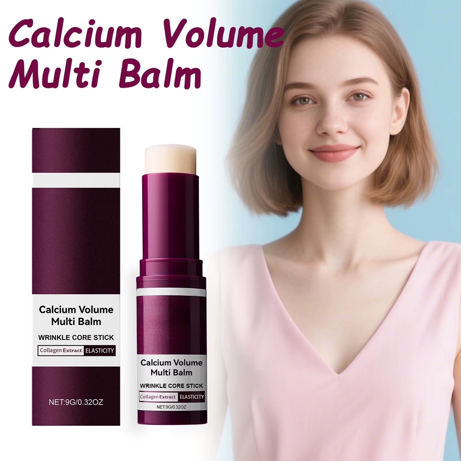 Calcium Volume Multi Balm Hydrating anti Aging Fade Fine Lines Firming Skin Brightening Nourishing Collagen Moisturing Stick