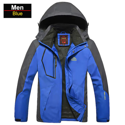 Men'S Waterproof Hiking Jacket Large Size Windproof Windbreaker Camping Hunting Running Trekking Fishing Fleece Coat Men